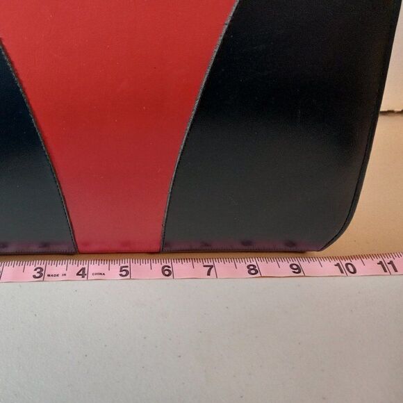 Vintage Navy/Red Box Satchel Handbag, Granny chic Cottagecore Grandmacore - Picture 10 of 11